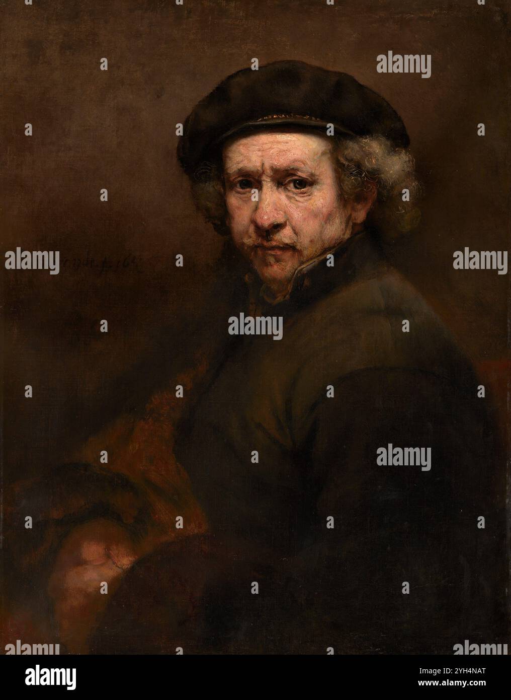 Titre : Autoportrait, 1659 artiste : Rembrandt van Rijn année : 1659 médium : huile sur toile dimensions : 84,5 x 66 cm emplacement : National Gallery, Londres, Royaume-Uni Banque D'Images