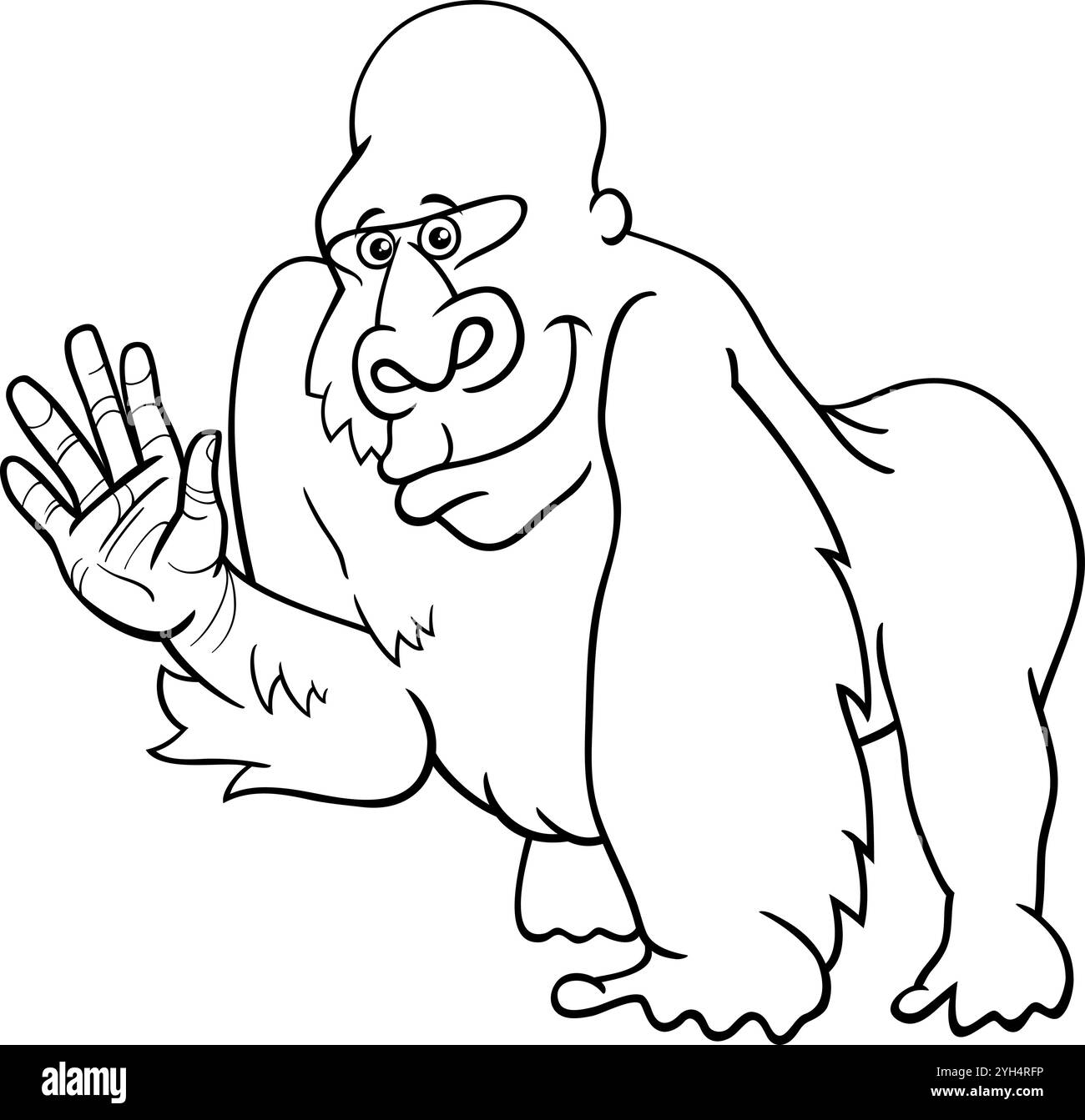 illustration de bande dessinée de drôle d'argent gorille couleur d'animal sauvage de caractère Illustration de Vecteur