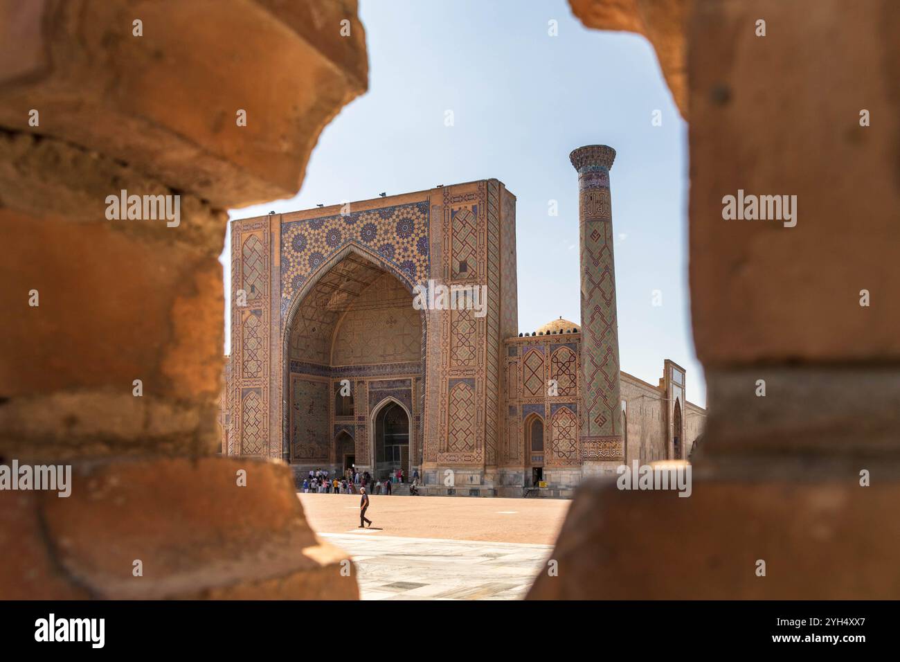 Ulugh Beg Madrasa Registan Plaza Samarcande Ouzbékistan Banque D'Images
