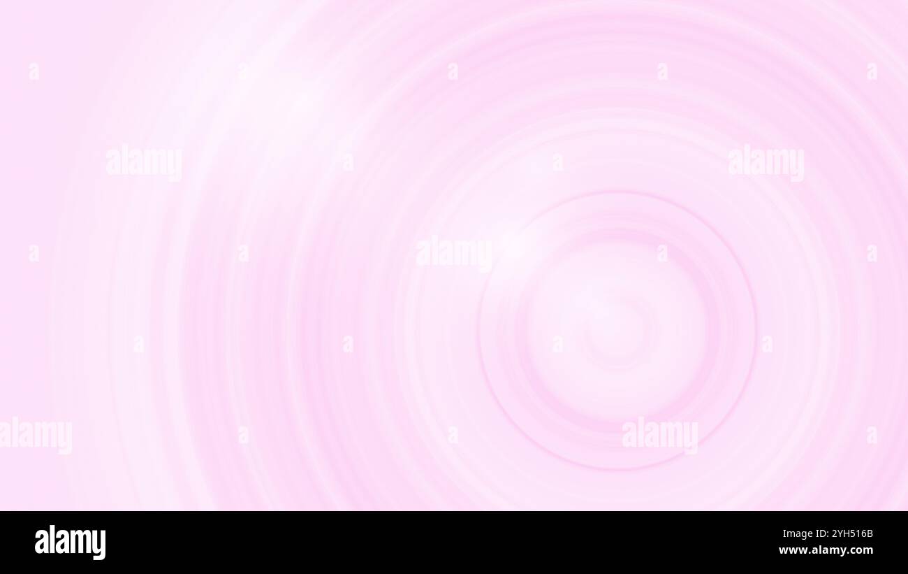 Motifs de cercle radial concentrique rose et blanc subtils et romantiques. Abstrait plein cadre moderne fond lumineux et vibrant avec espace de copie. Banque D'Images