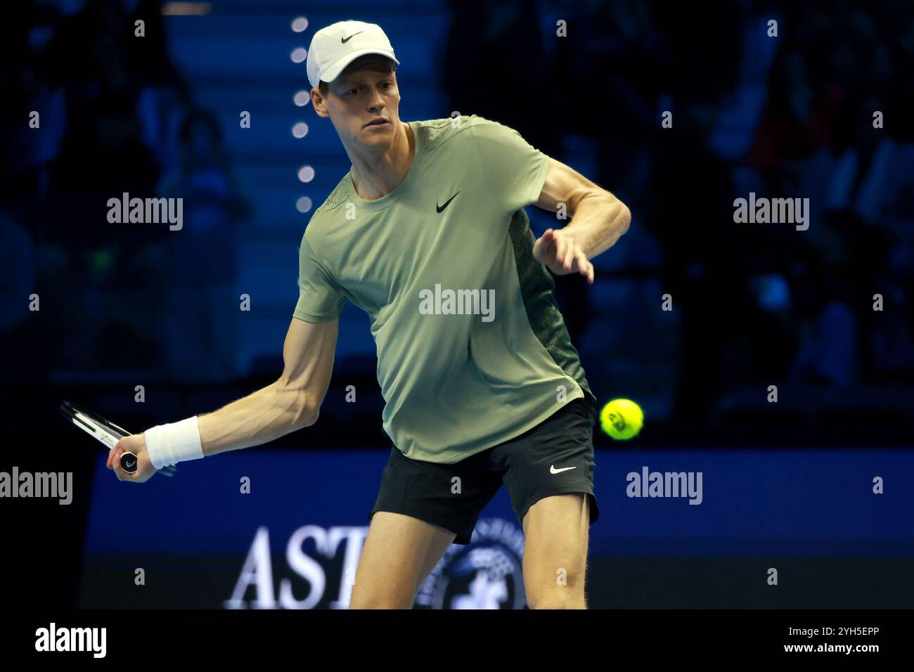 Yannik Sinner (Italie) lors de l'entraînement 2024 ATP Nitto finals, match international de tennis à Turin, Italie, 09 novembre 2024 Banque D'Images