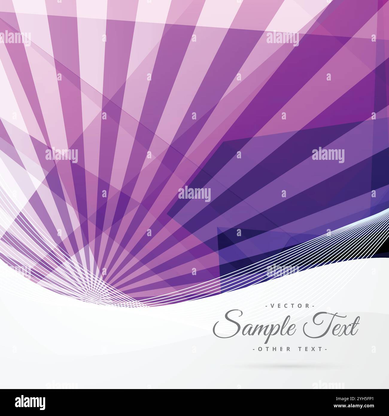 Fond violet abstrait avec des rayons et des formes géométriques Illustration de Vecteur