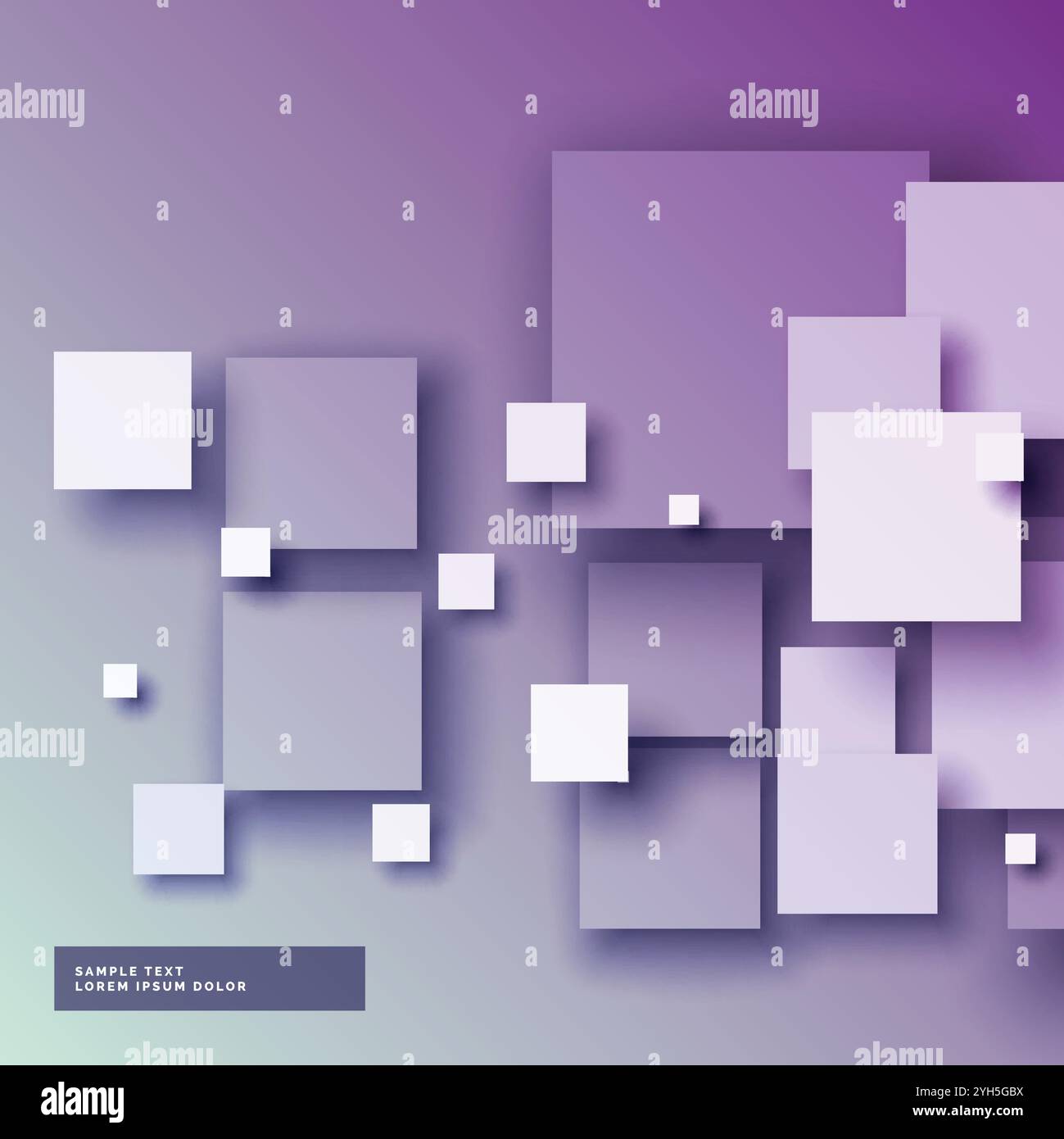 Fond violet avec 3d squared dans différentes tailles Illustration de Vecteur