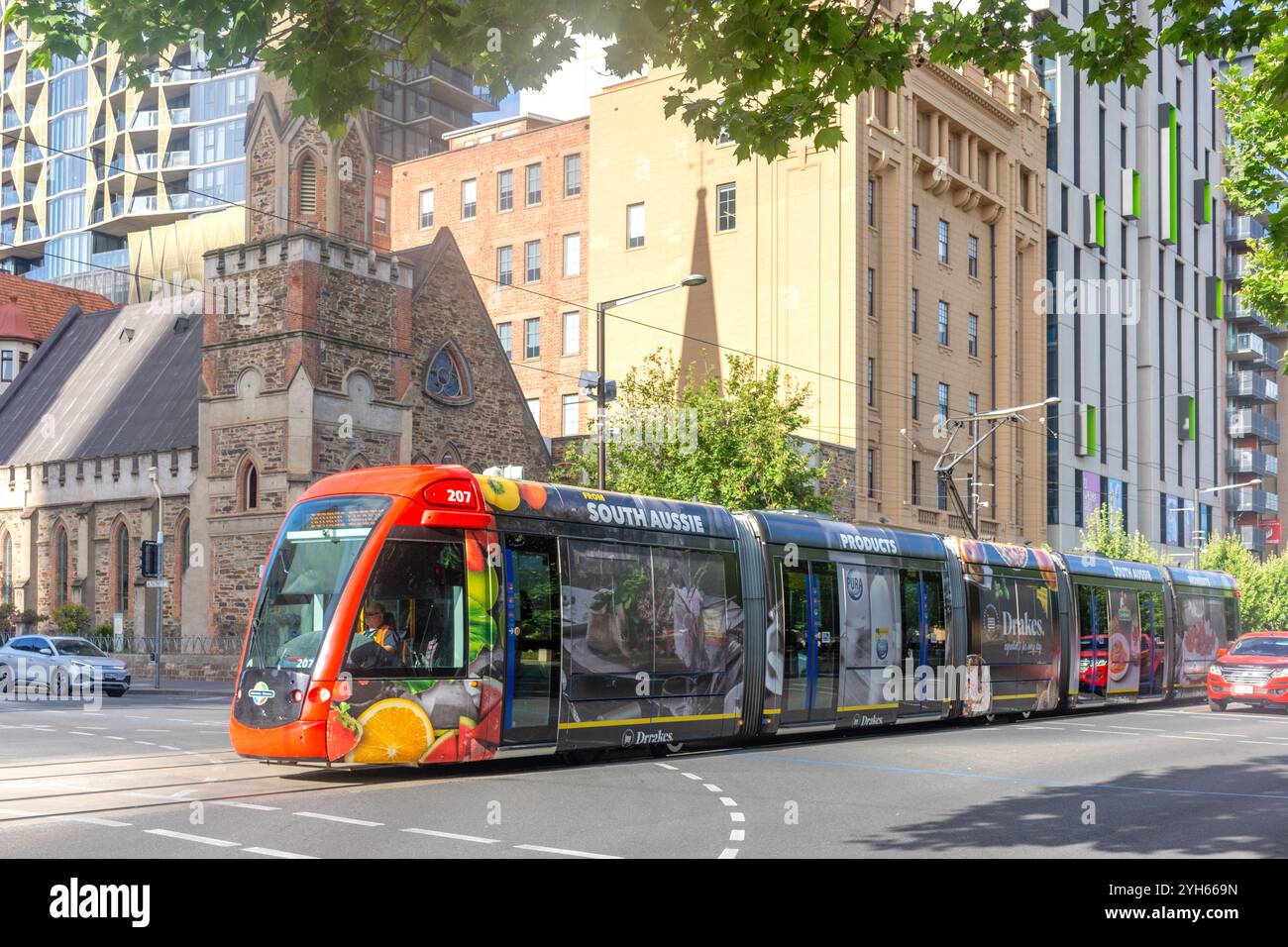 Tramway jardin botanique sur North Terrace, Adélaïde, Australie méridionale, Australie Banque D'Images