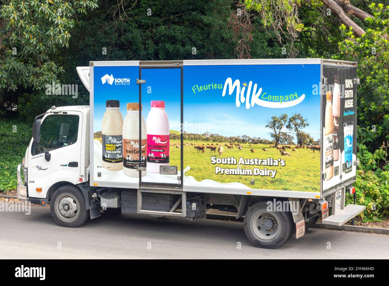 Fourgonnette de livraison Fleurieu Milk Company, Adelaide Botanic Garden, North Terrace, Adélaïde, Australie méridionale, Australie Banque D'Images