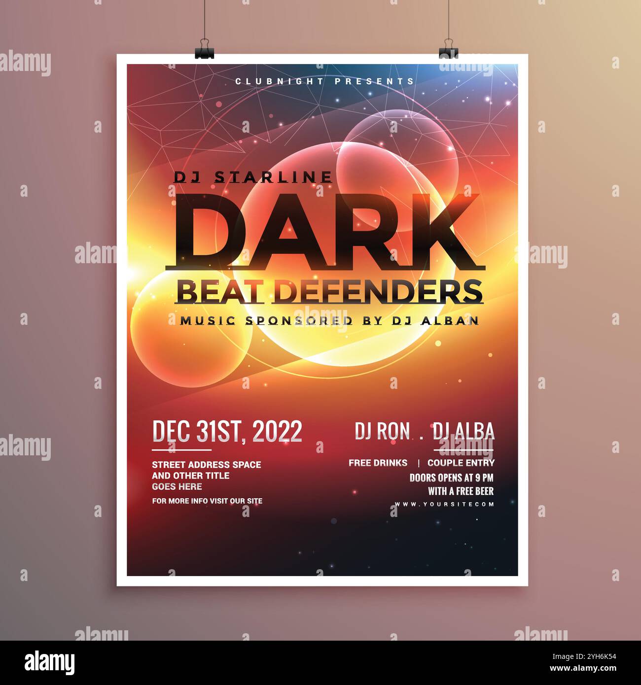 Résumé des parties de modèle avec date de l'événement Illustration de Vecteur