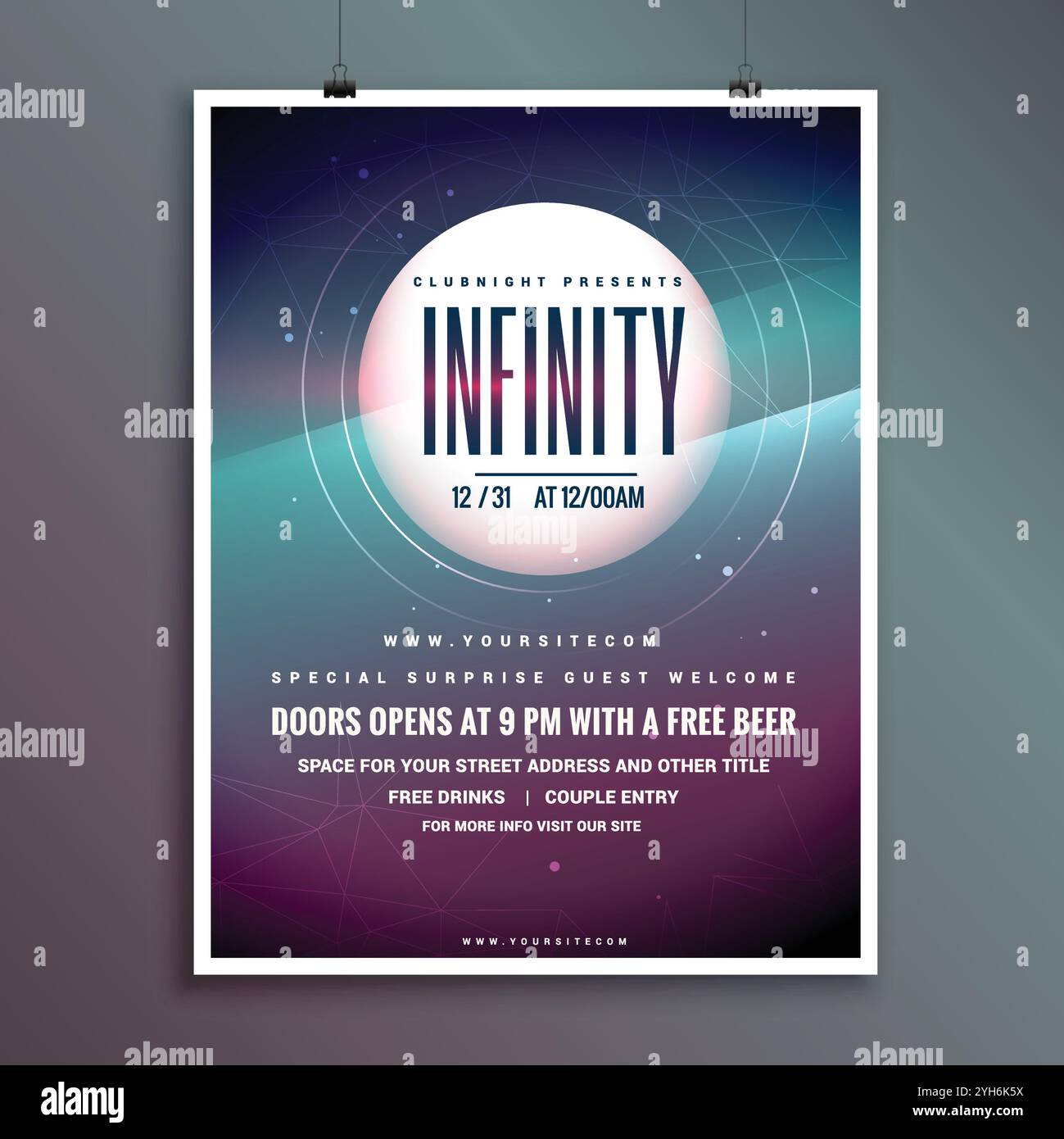 Invitation à une fête flyer templatewith résumé fond coloré Illustration de Vecteur