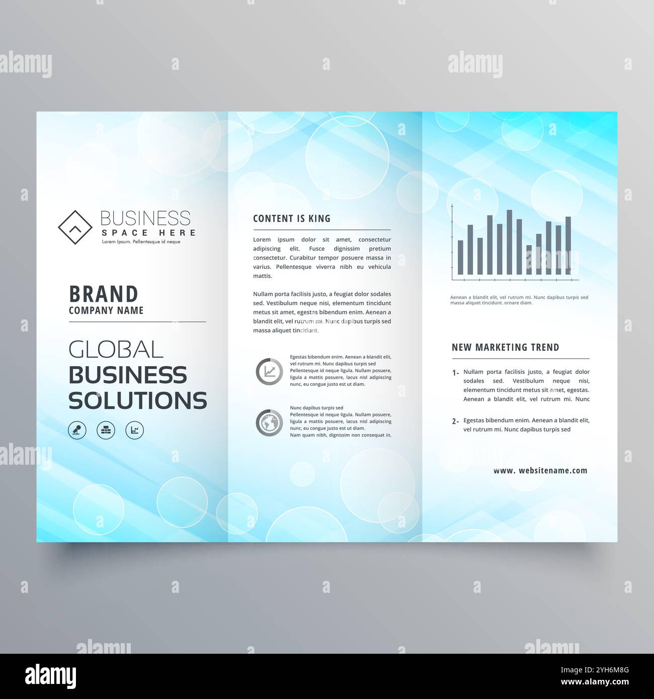 Abstract blue trifold brochure d'entreprise la conception du modèle de mise en page Illustration de Vecteur