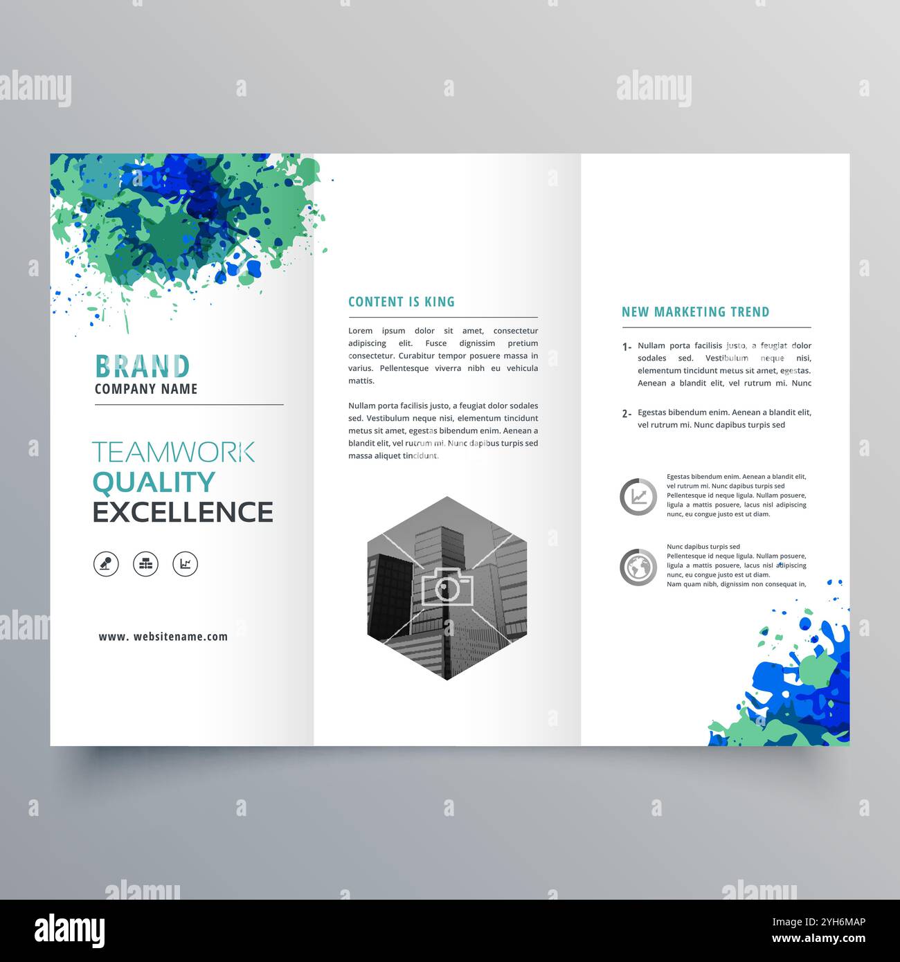 Abstract grunge ink business brochure modèle de mise en page Illustration de Vecteur