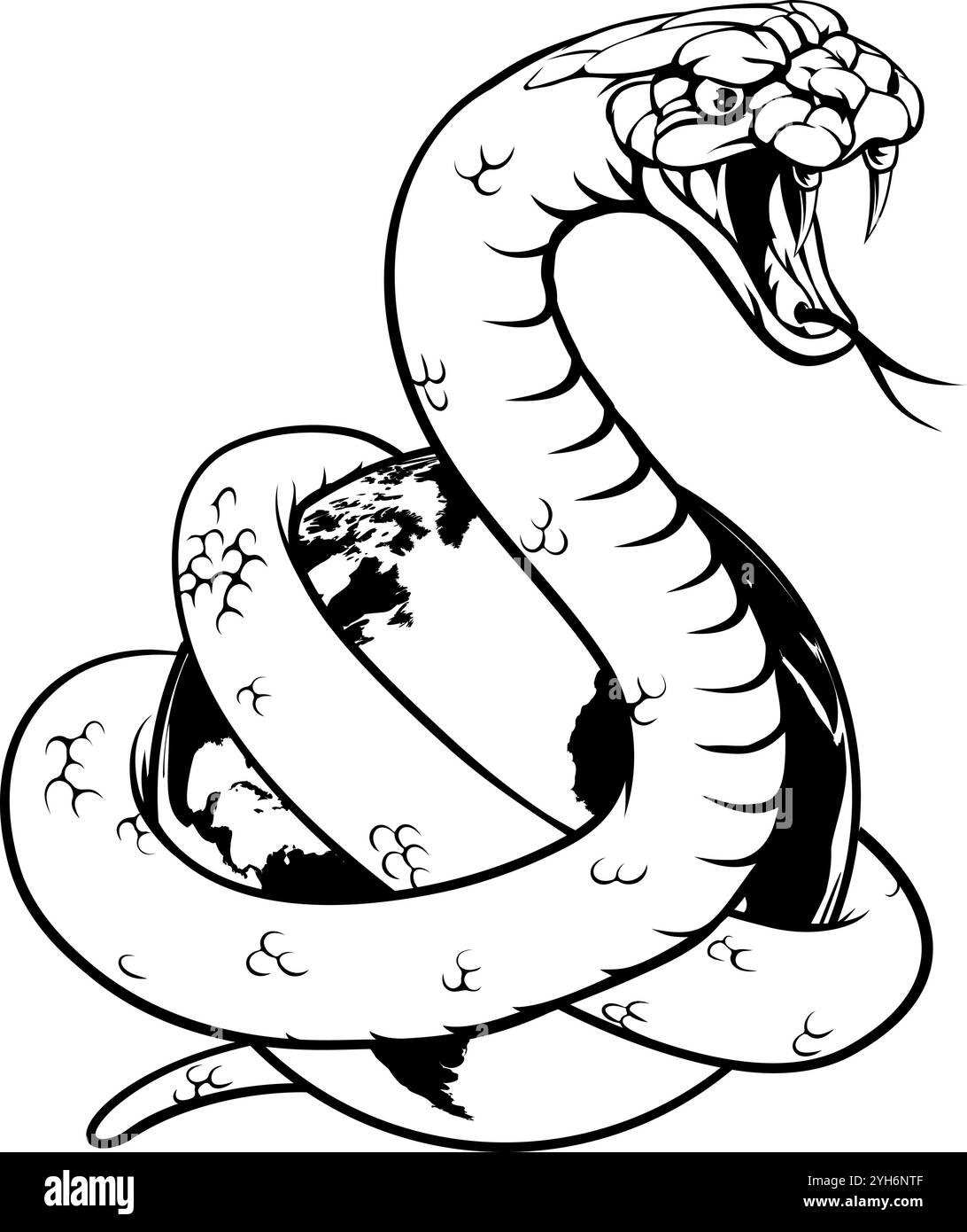 Concept globe terrestre Snake World Illustration de Vecteur