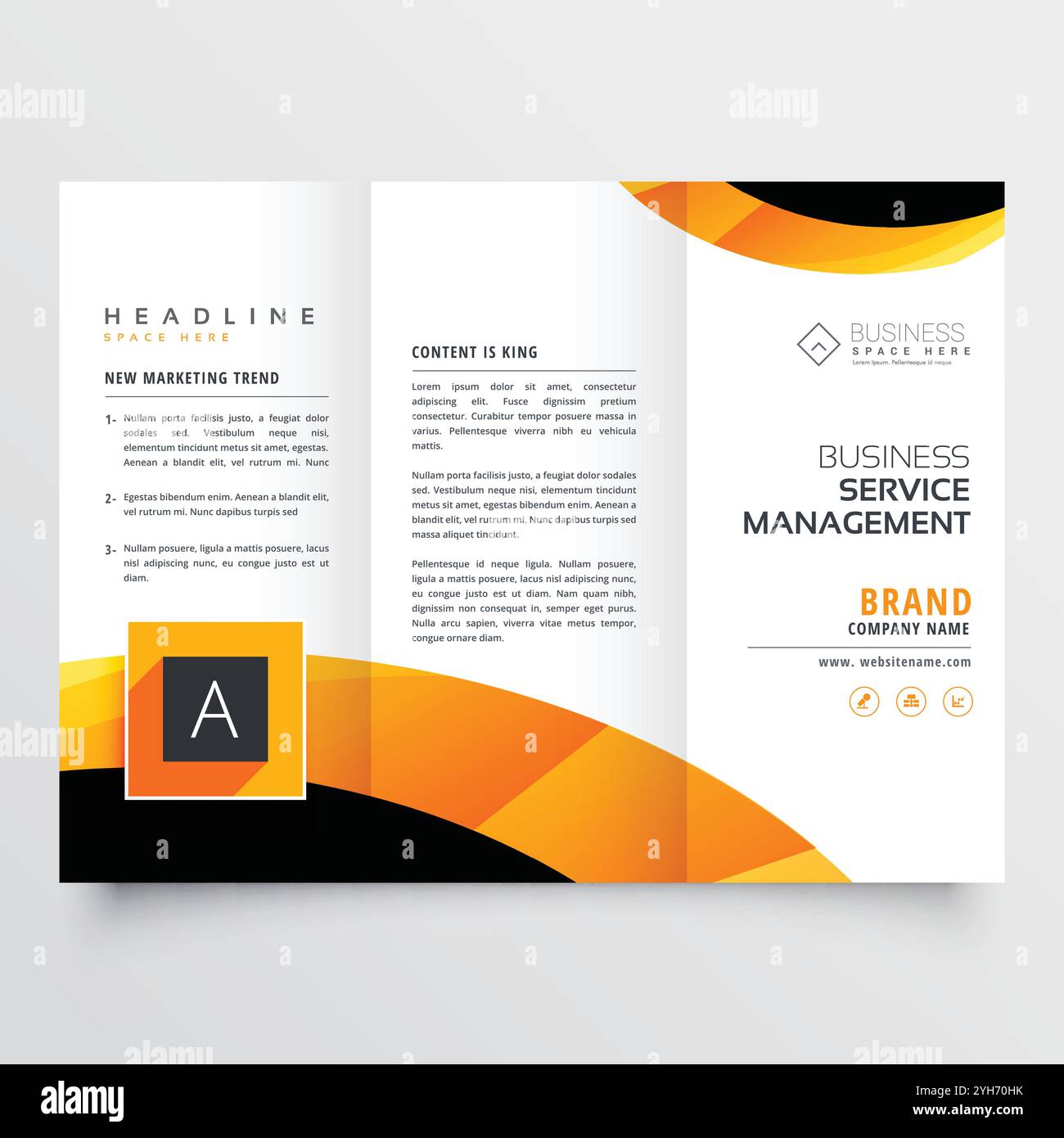 Jaune Orange Noir brochure flyer design modèle pour votre entreprise Illustration de Vecteur