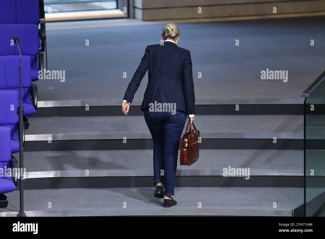 Berlin, Deutschland, 06.11.2024, Deutscher Bundestag : 196. Bundestagssitzung : Alice Weidel, AFD, geht Copyright : xdtsxNachrichtenagenturx dts_50829 Banque D'Images