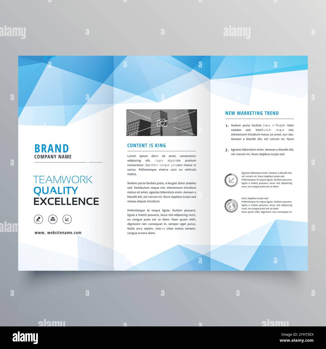 Abstract blue modèle de conception géométrique brochure Illustration de Vecteur