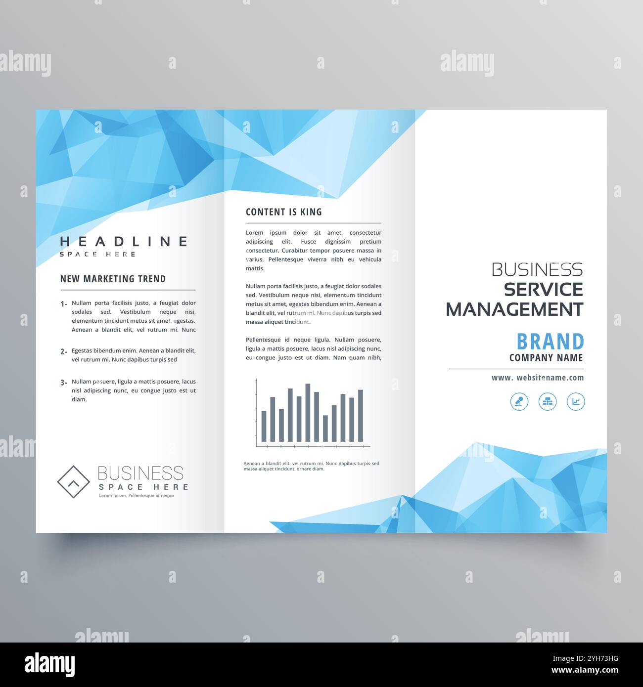 Abstract blue modèle de conception géométrique brochure Illustration de Vecteur