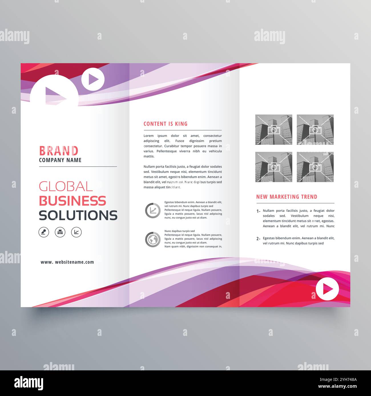 Brochure d'entreprise avec design en forme de vagues colorées Illustration de Vecteur