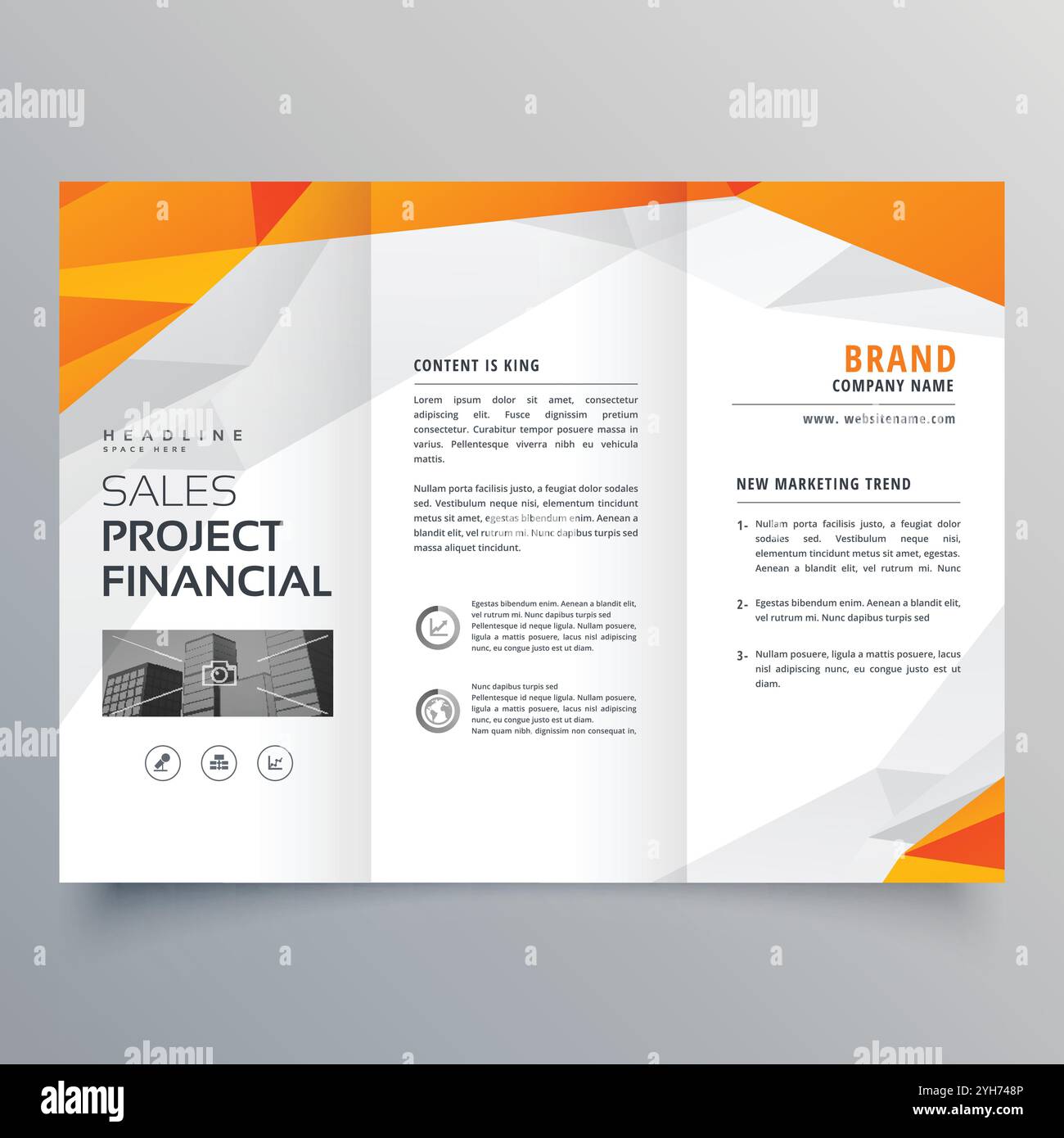 Abstract brochure orange business template design Illustration de Vecteur
