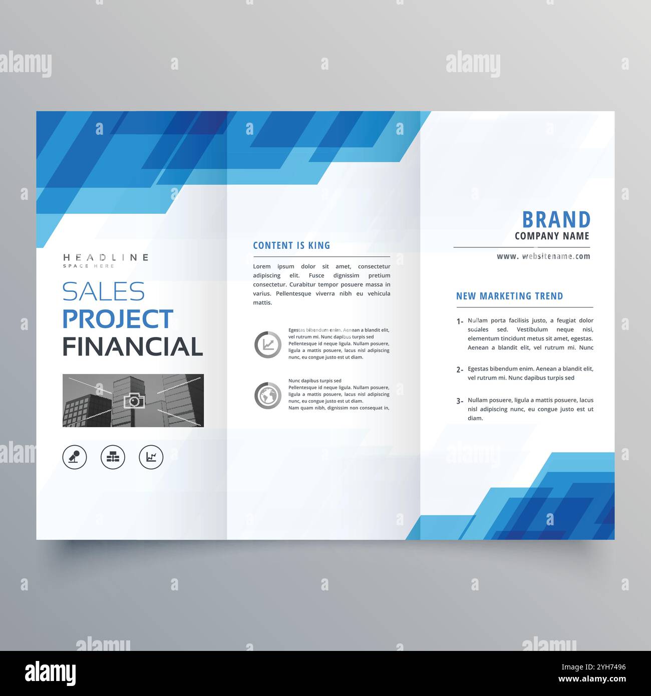 Gelules géométrique bleu modèle de conception de brochure d'entreprise Illustration de Vecteur