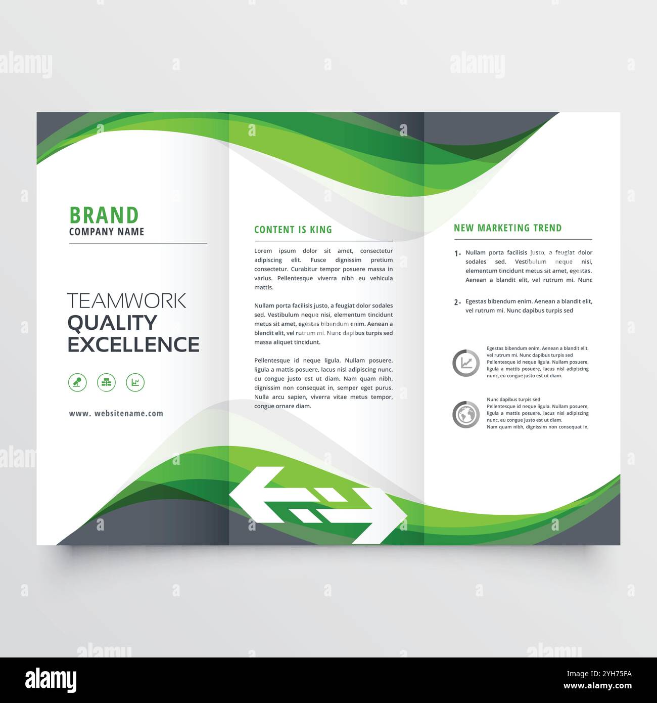 Creative professionnel ondulées vert brochure design Illustration de Vecteur