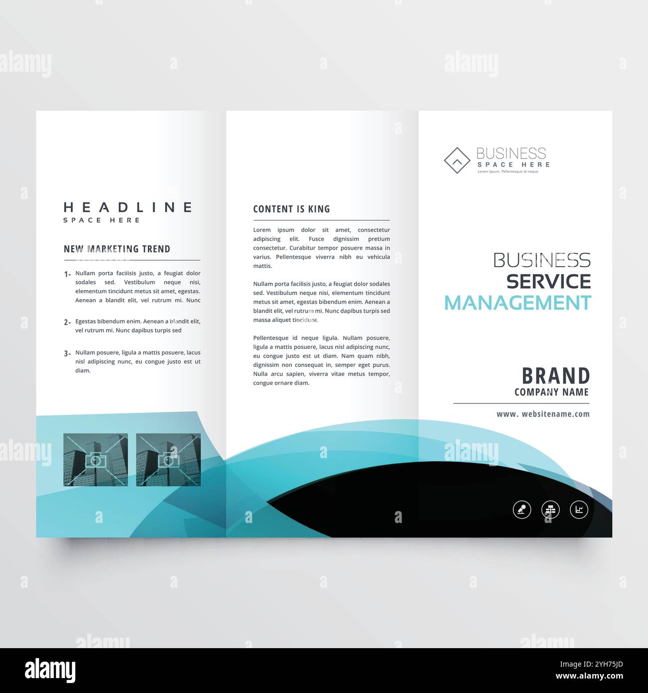 illustration de la conception vectorielle du modèle de brochure à trois volets pour les entreprises Illustration de Vecteur