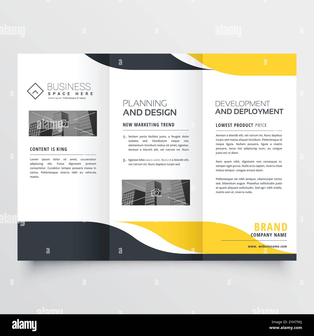 Jaune Noir professionnel brochure design moderne Illustration de Vecteur