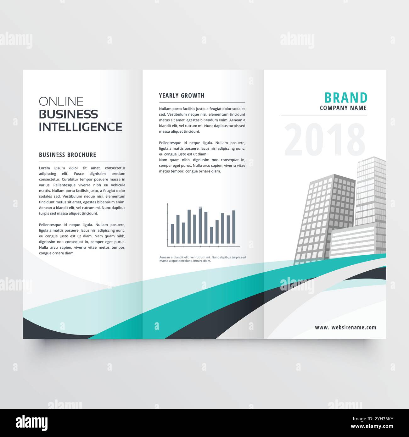 Ondulé bleu Corporate Business Brochure vector design template Illustration de Vecteur
