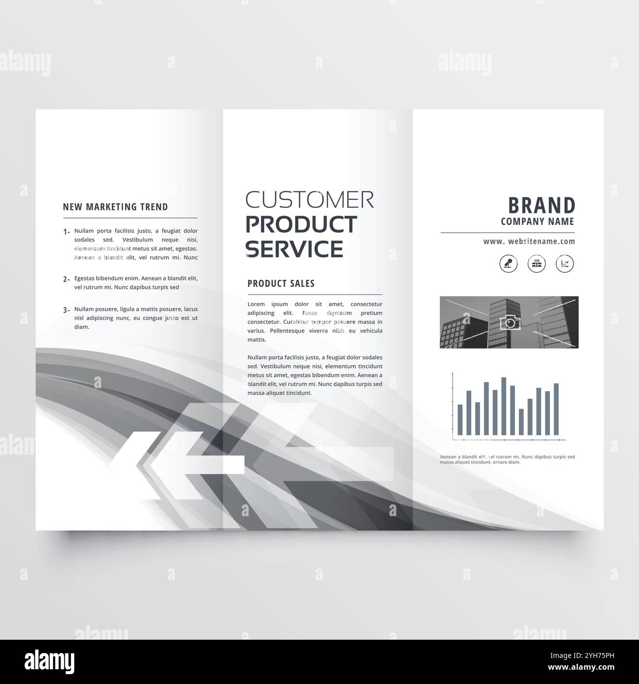 brochure commerciale créative abstraite à trois volets Illustration de Vecteur