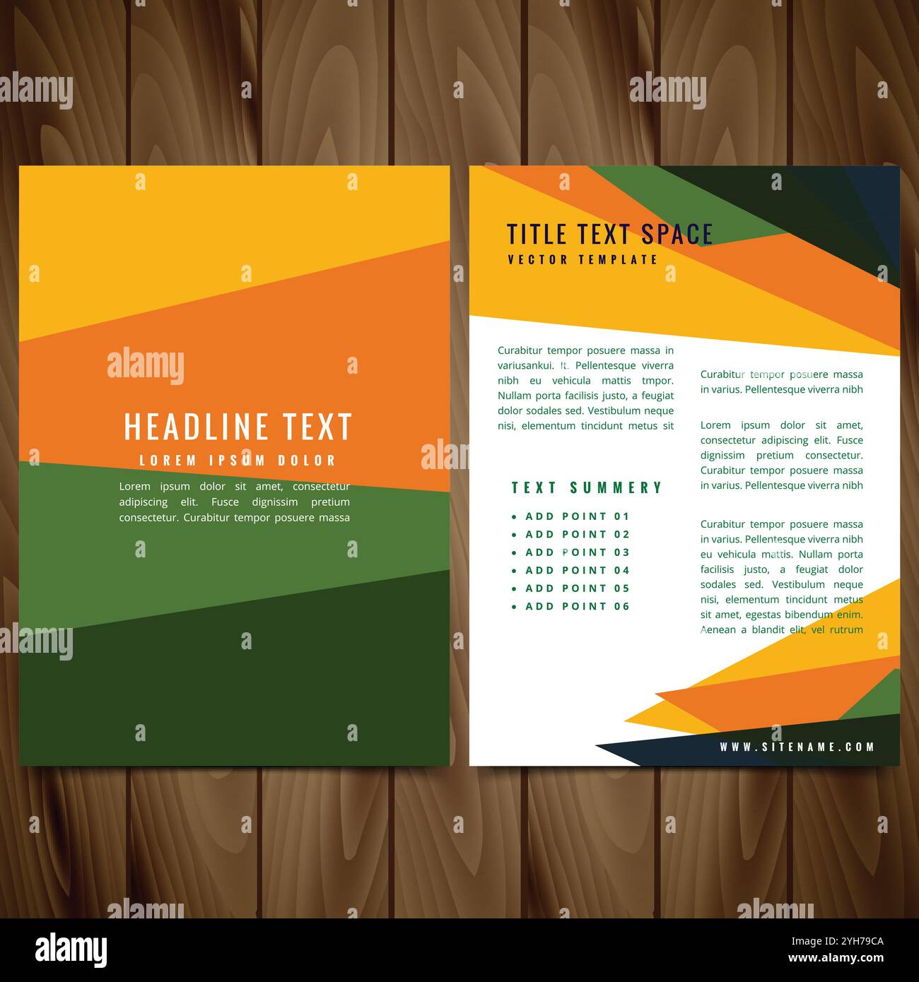 brochure créative avec illustration de la conception de modèle aux couleurs vives Illustration de Vecteur