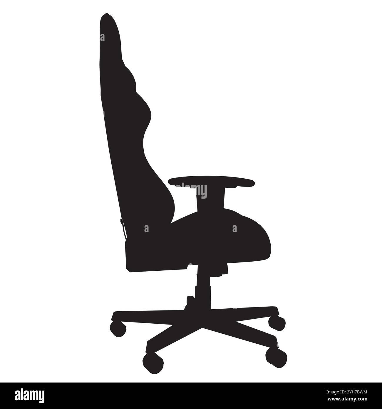 Silhouette de chaise de jeu. Équipement eSports. Fauteuil. Illustrations isolées vectorielles. Vue latérale Illustration de Vecteur