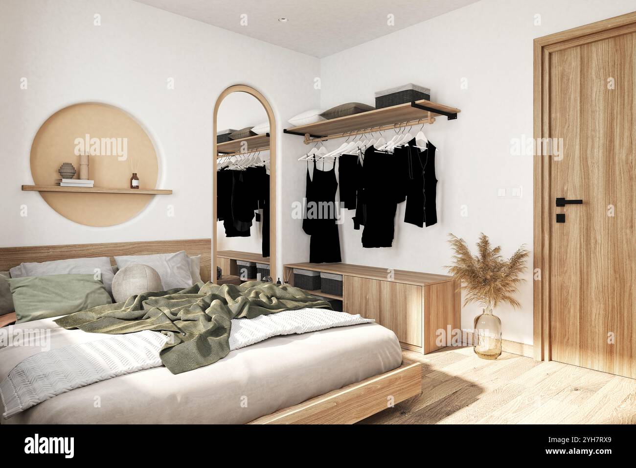 chambre d'hôtel 3d de rendu Banque D'Images