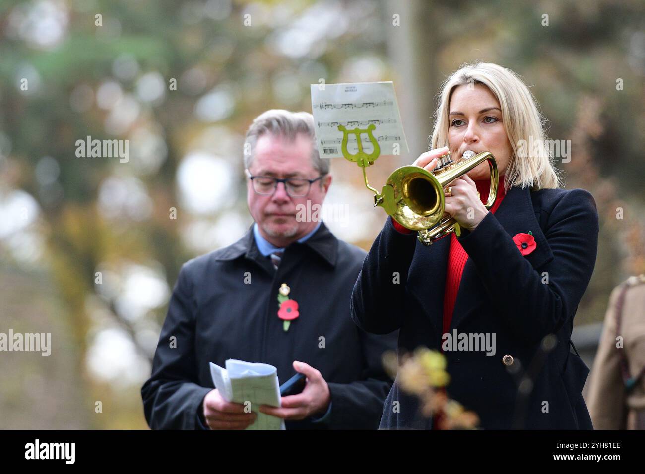 Honley, Huddersfield, Yorkshire, Royaume-Uni, 10 novembre 2024. Service du dimanche du souvenir et défilé à Honley, Huddersfield. Richard Asquith/Alamy Live News Banque D'Images