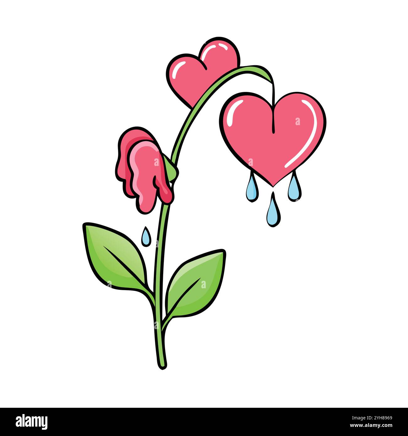 illustration vectorielle d'une fleur de coeur saignante, pour des motifs floraux, botaniques et des projets sur le thème de la nature. vecteur de fleur. Illustration de Vecteur