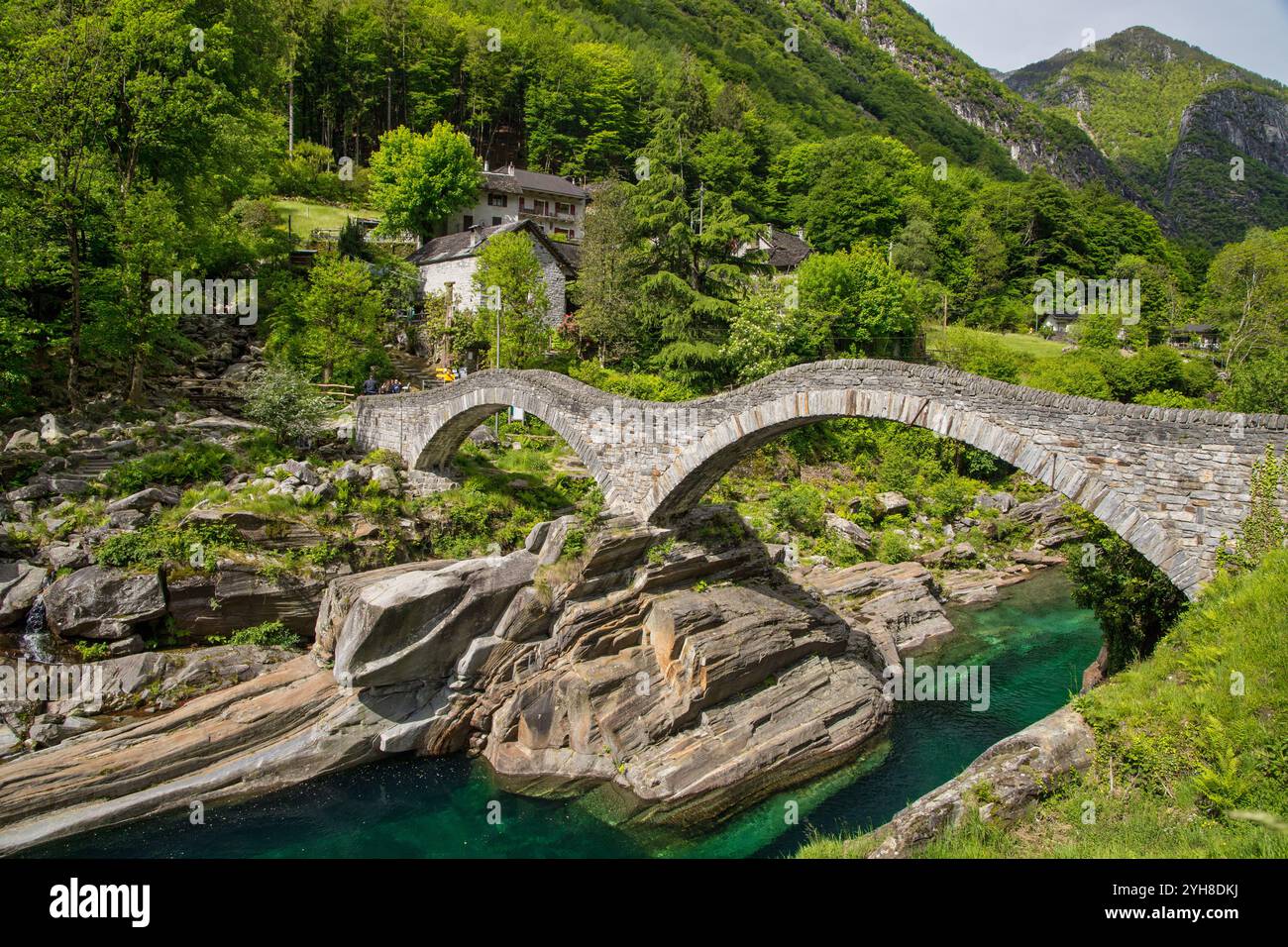 Ponte del Salti dans la vallée de Verzasca Banque D'Images