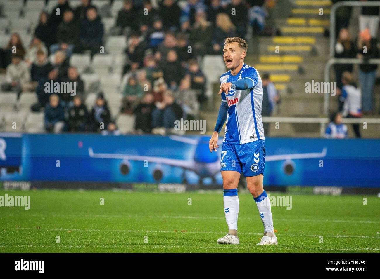 Odense, Danemark. 09 novembre 2024. Tom Trybull (7 ans) d'Odense BK vu lors du match NordicBet Liga entre Odense BK et AC Horsens au Parc d'énergie naturel d'Odense. Crédit : Gonzales photo/Alamy Live News Banque D'Images
