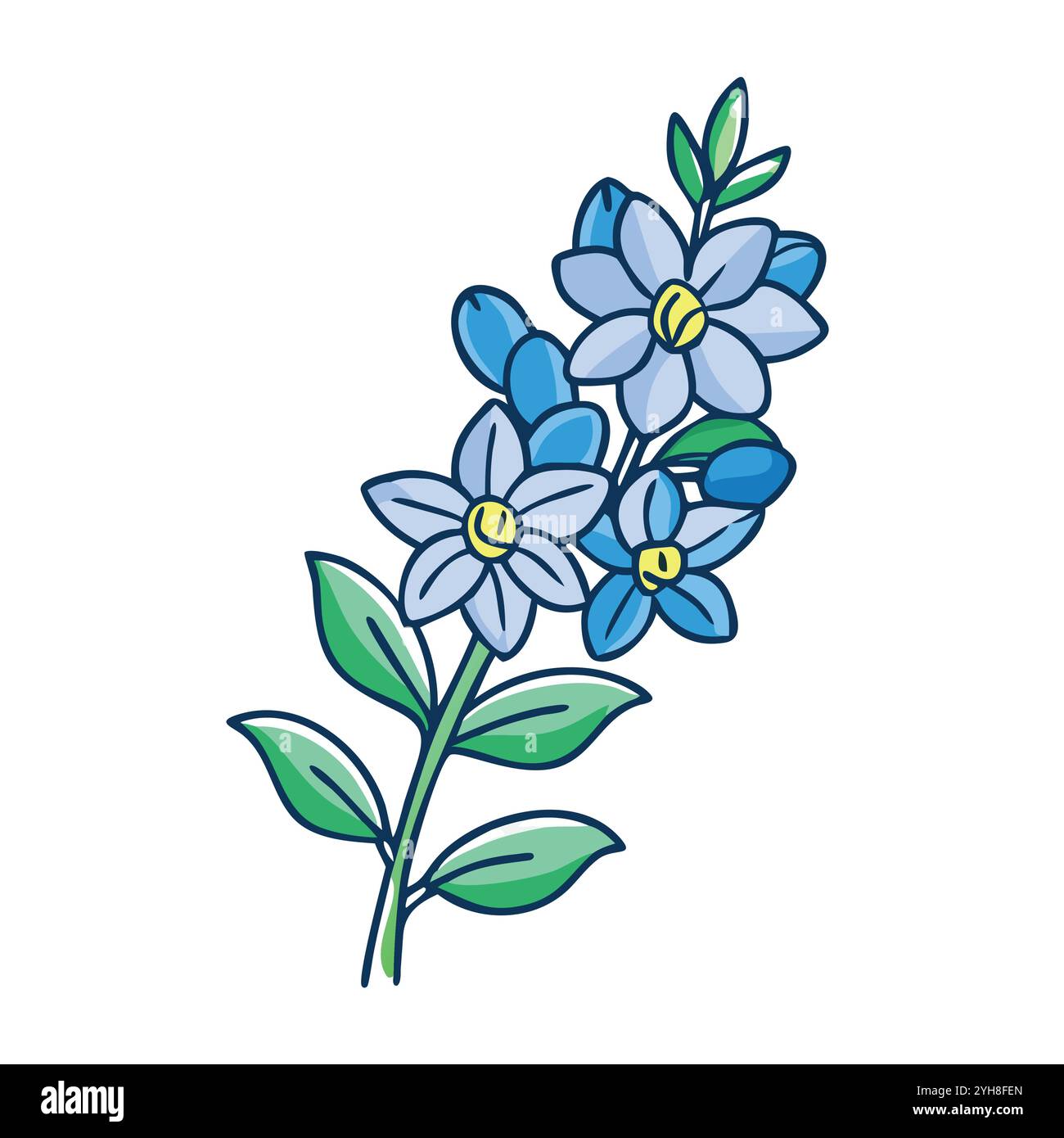 illustration vectorielle d'une fleur de larkspur, pour des motifs floraux, botaniques et des projets sur le thème de la nature. vecteur de fleur. Illustration de Vecteur