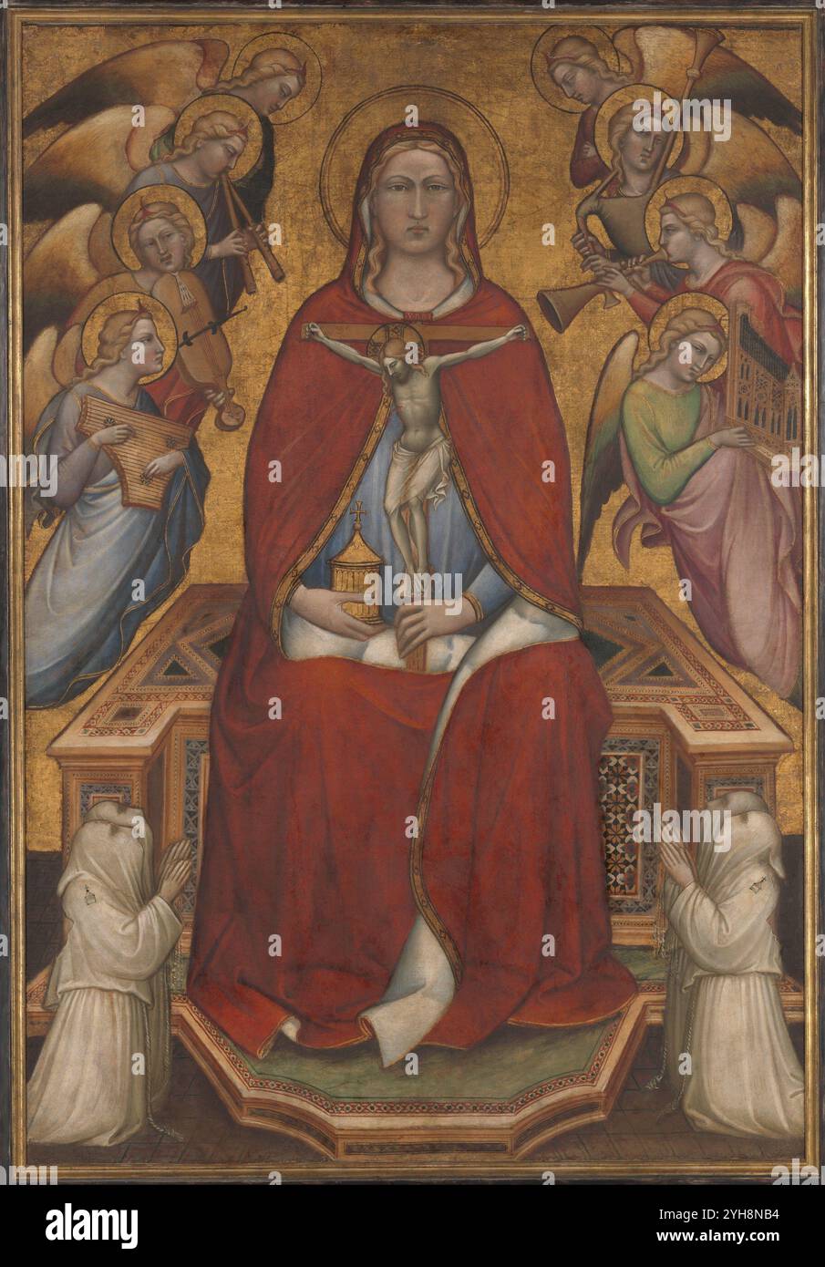 Titre : Sainte Marie-Madeleine tenant un crucifix ; (revers) L'artiste flagellaire : Spinello Aretino (Spinello di Luca Spinelli) année : CA. 1395–1400 médium : tempera sur toile, terre dorée ; fac-similé photographique (visage du Christ au revers) dimensions : 176,5 x 120 cm lieu : le Metropolitan Museum of Art Banque D'Images
