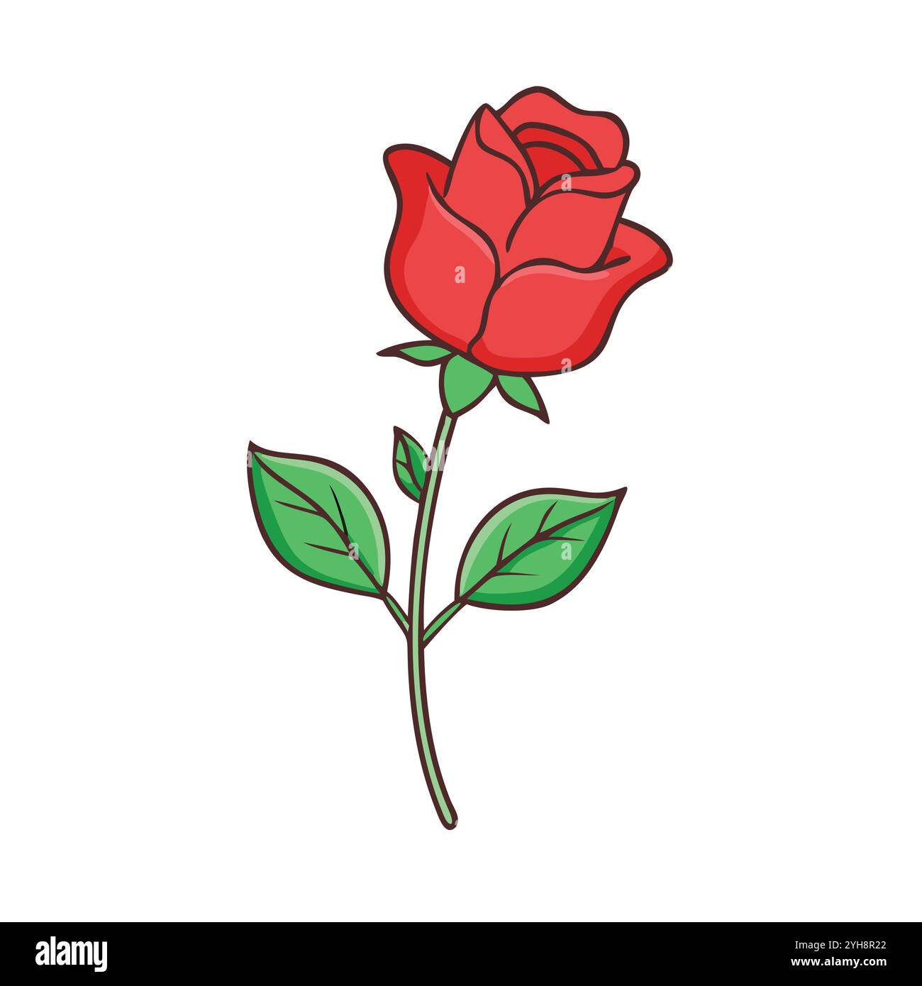 illustration vectorielle d'une fleur de rose rouge, pour des motifs floraux, botaniques et des projets sur le thème de la nature. vecteur de fleur. Illustration de Vecteur