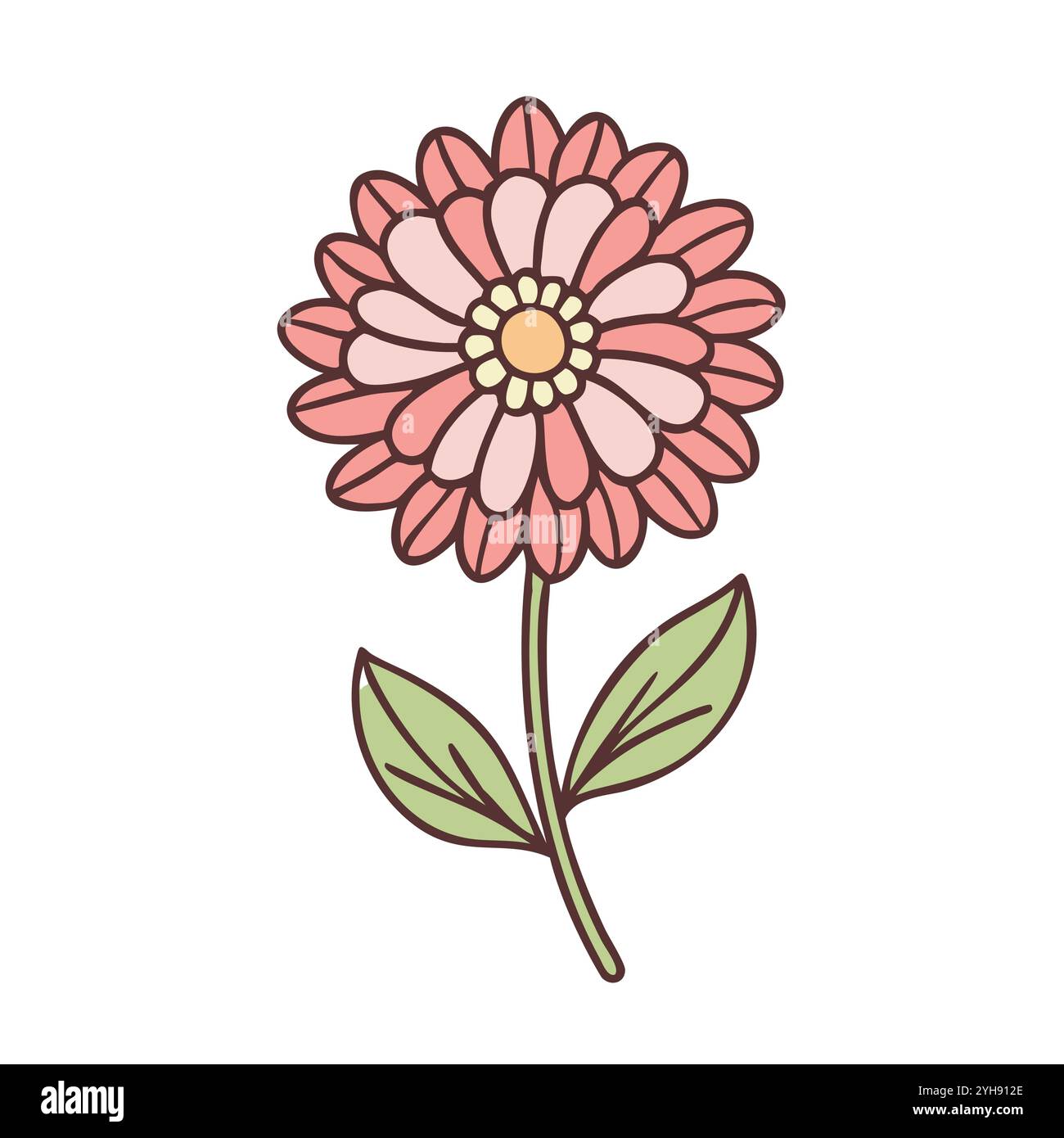 illustration vectorielle d'une fleur de zinnia , pour des motifs floraux, botaniques, et des projets sur le thème de la nature. vecteur de fleur. Illustration de Vecteur