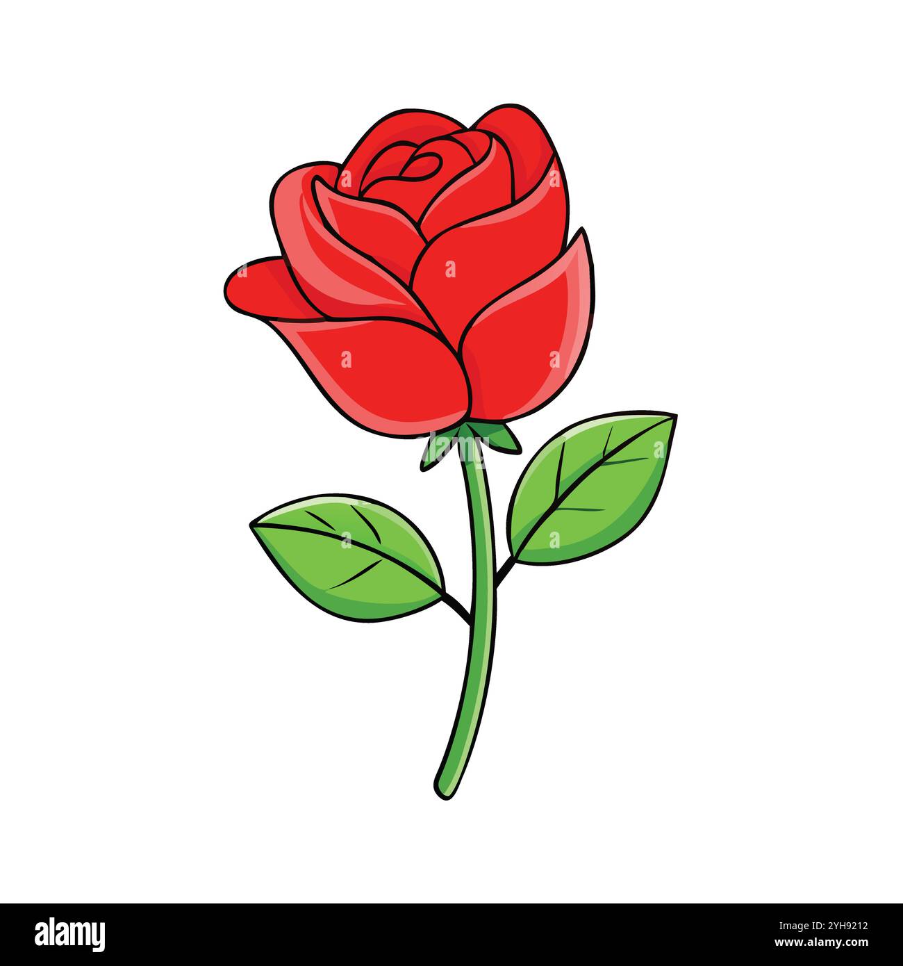 illustration vectorielle d'une fleur de rose rouge, pour des motifs floraux, botaniques et des projets sur le thème de la nature. vecteur de fleur. Illustration de Vecteur