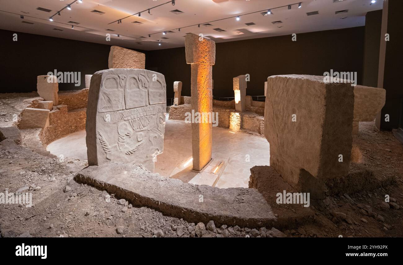 Repliica du bâtiment d, Göbeklitepe représenté dans sa taille réelle, Musée archéologique de Şanlıurfa Banque D'Images