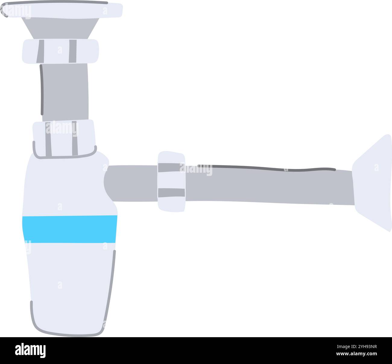 illustration vectorielle de dessin animé du piège de vidange des déchets siphon Illustration de Vecteur