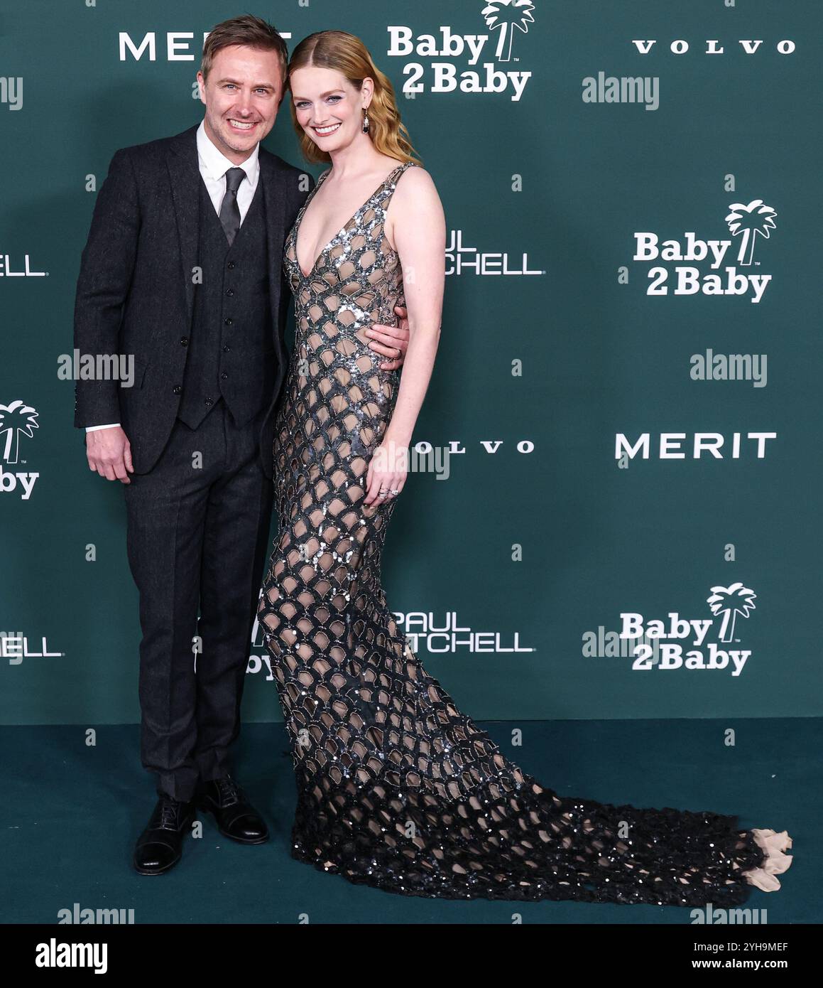 WEST HOLLYWOOD, LOS ANGELES, CALIFORNIE, États-Unis - NOVEMBRE 09 : Chris Hardwick et sa femme Lydia Hearst arrivent au Gala Baby2Baby 2024 présenté par Paul Mitchell au Pacific Design Center le 9 novembre 2024 à West Hollywood, Los Angeles, Californie, États-Unis. (Photo de Xavier Collin/image Press Agency) Banque D'Images