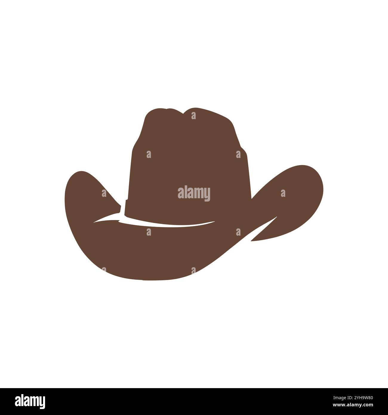 Icône vectorielle occidentale de chapeau de cowboy. Logo d'illustration d'icône de dessin animé de Sheriff Cowboy. Illustration de Vecteur