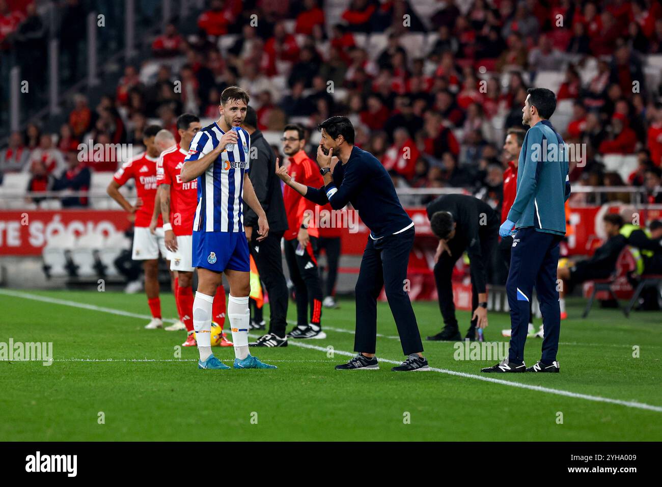 Portugal. 10 novembre 2024. Vítor Bruno entraîneur-chef du FC Porto lors du match Liga Portugal Betclic entre SL Benfica et FC Porto à l'Estadio da Luz le 10 novembre 2024 à Lisbonne, Portugal. Liga Portugal Betclic - SL Benfica vs FC Porto (Valter Gouveia/SPP) crédit : SPP Sport Press photo. /Alamy Live News Banque D'Images