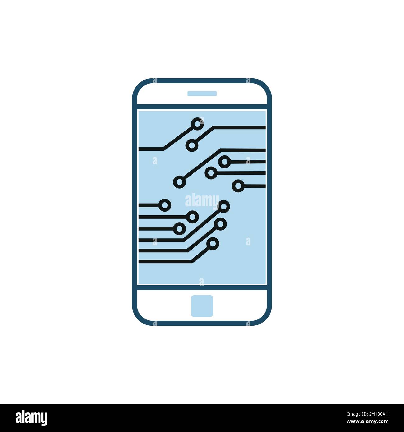 Icône vectorielle de processeur ai mobile, icône mobile utilisée dans l'icône d'intelligence artificielle et design plat minimaliste mobile. Mini icône de processeur ai dans un style plat Illustration de Vecteur