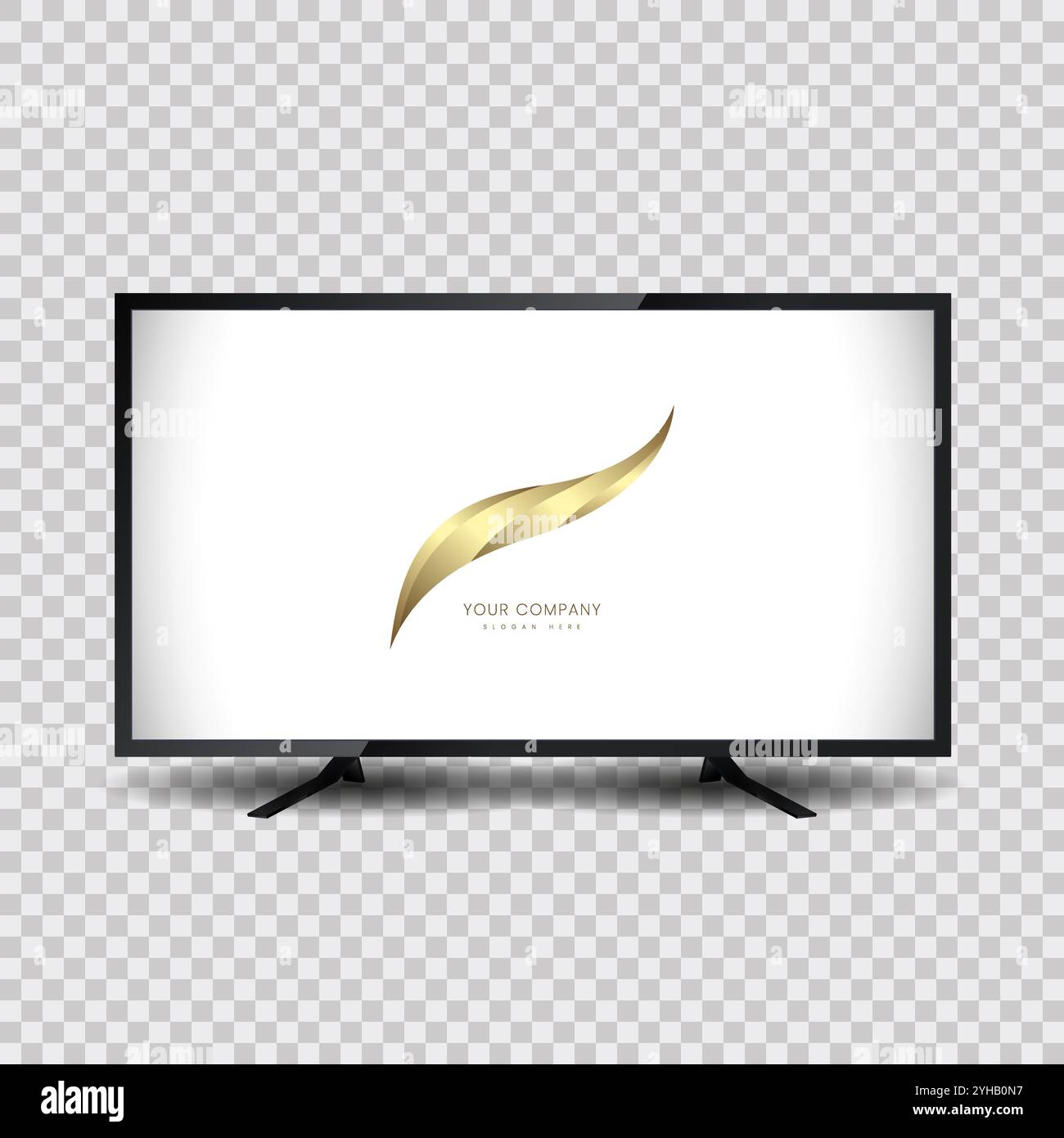 Maquette d'écran de télévision réaliste sur la conception de fond isorated, type d'écran LCD, vecteur de maquette d'affichage de grand moniteur d'ordinateur plat Illustration de Vecteur