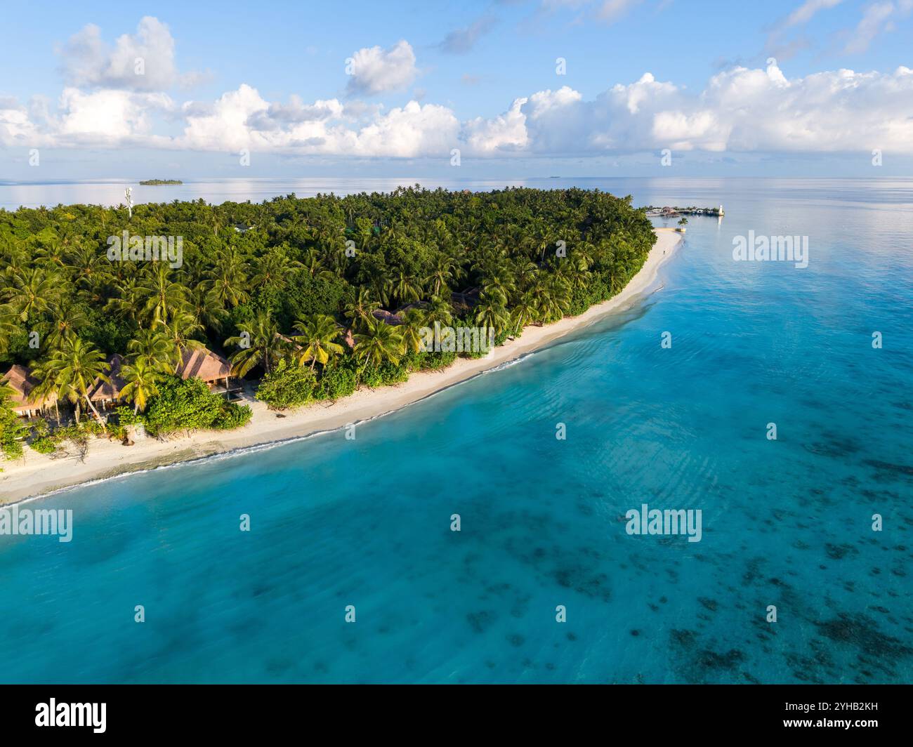 Vues aériennes de Gaafu Dhaalu Atoll Maguhdhuvaa Island, Maldives Banque D'Images