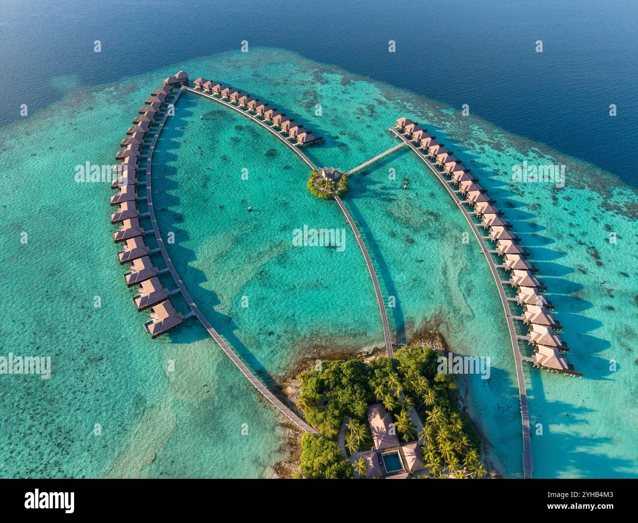 Vues aériennes de Gaafu Dhaalu Atoll Maguhdhuvaa Island, Maldives Banque D'Images