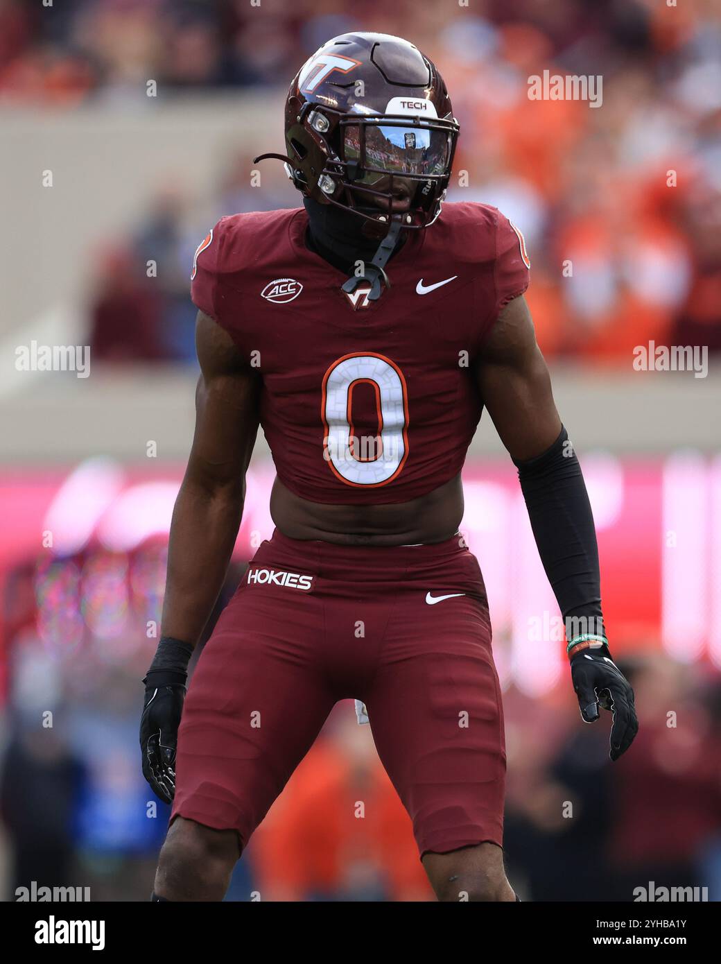 9 novembre 2024 : le linebacker des Virginia Tech Hokies, Keli Lawson (0), sur le terrain lors du match de football NCAA entre les Tigers de Clemson et les T. Banque D'Images