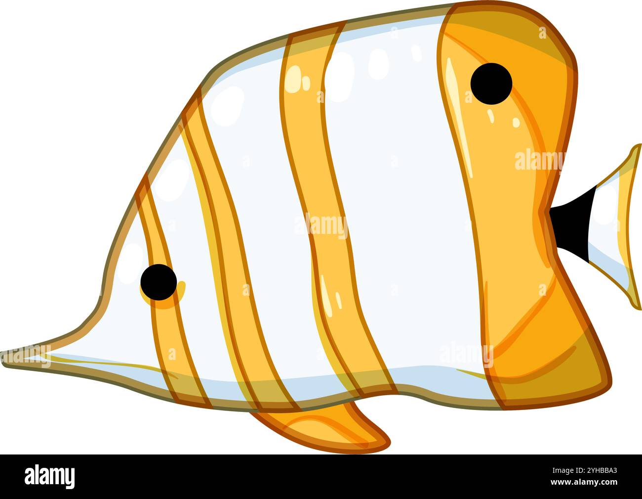 illustration vectorielle de dessin animé de poisson exotique d'eau salée Illustration de Vecteur