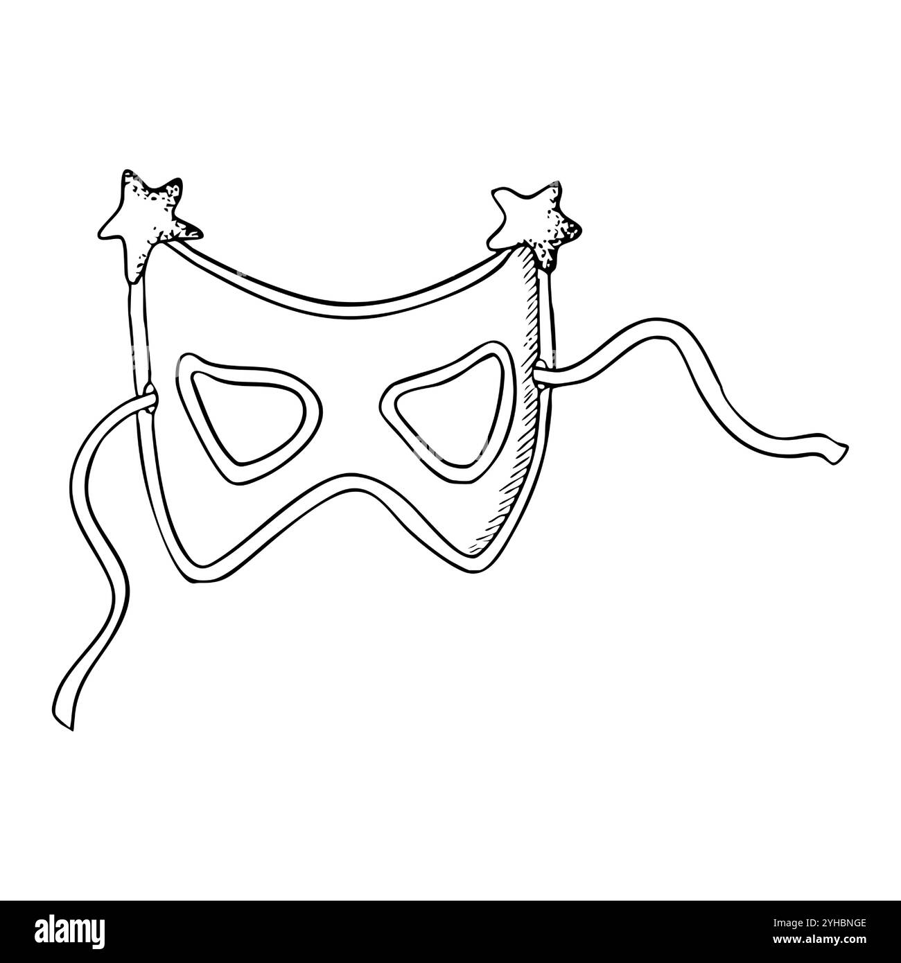 Masque super-héros pour enfants pour fête de carnaval noir blanc Illustration de Vecteur